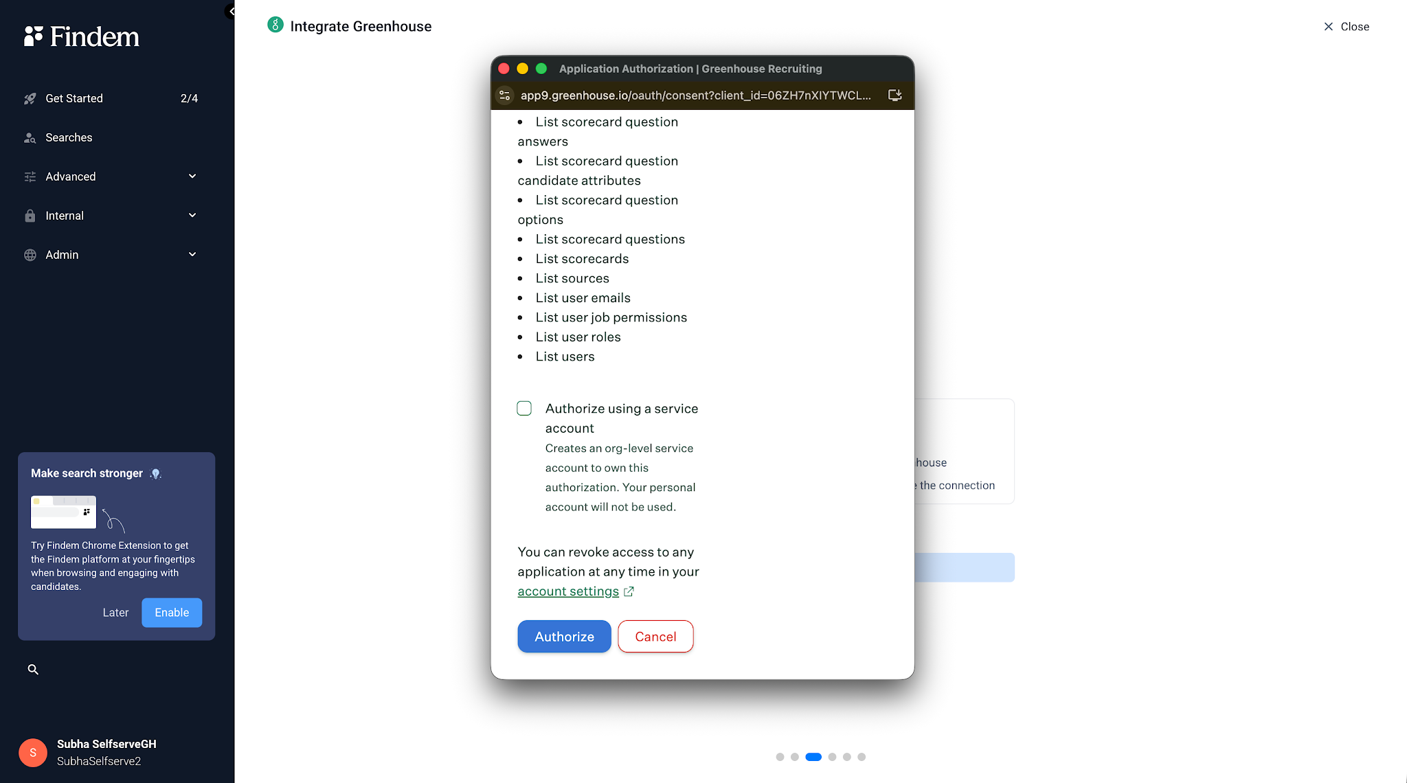 Greenhouse Harvest v3 permissions screen