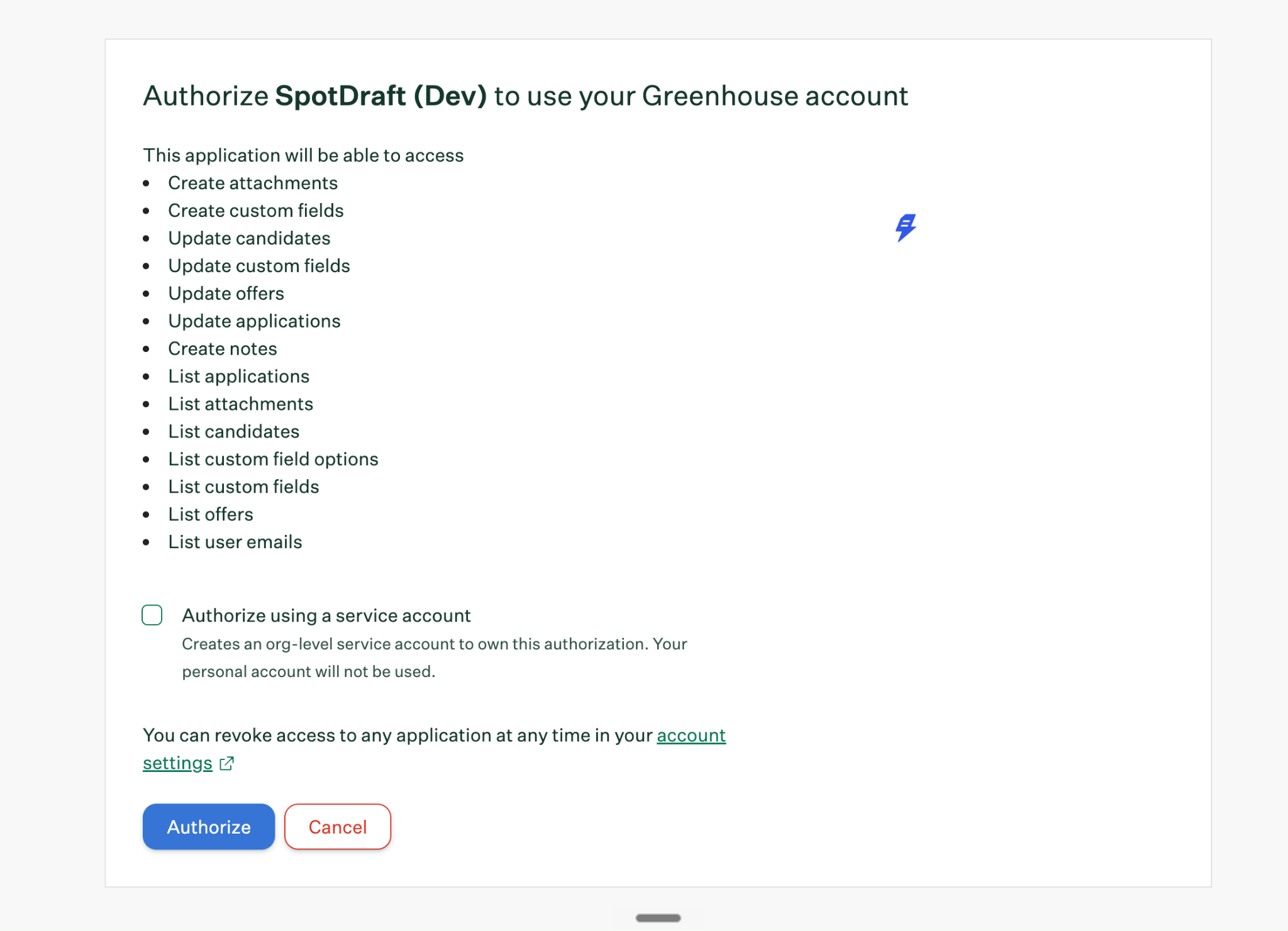 SpotDraft authentication step