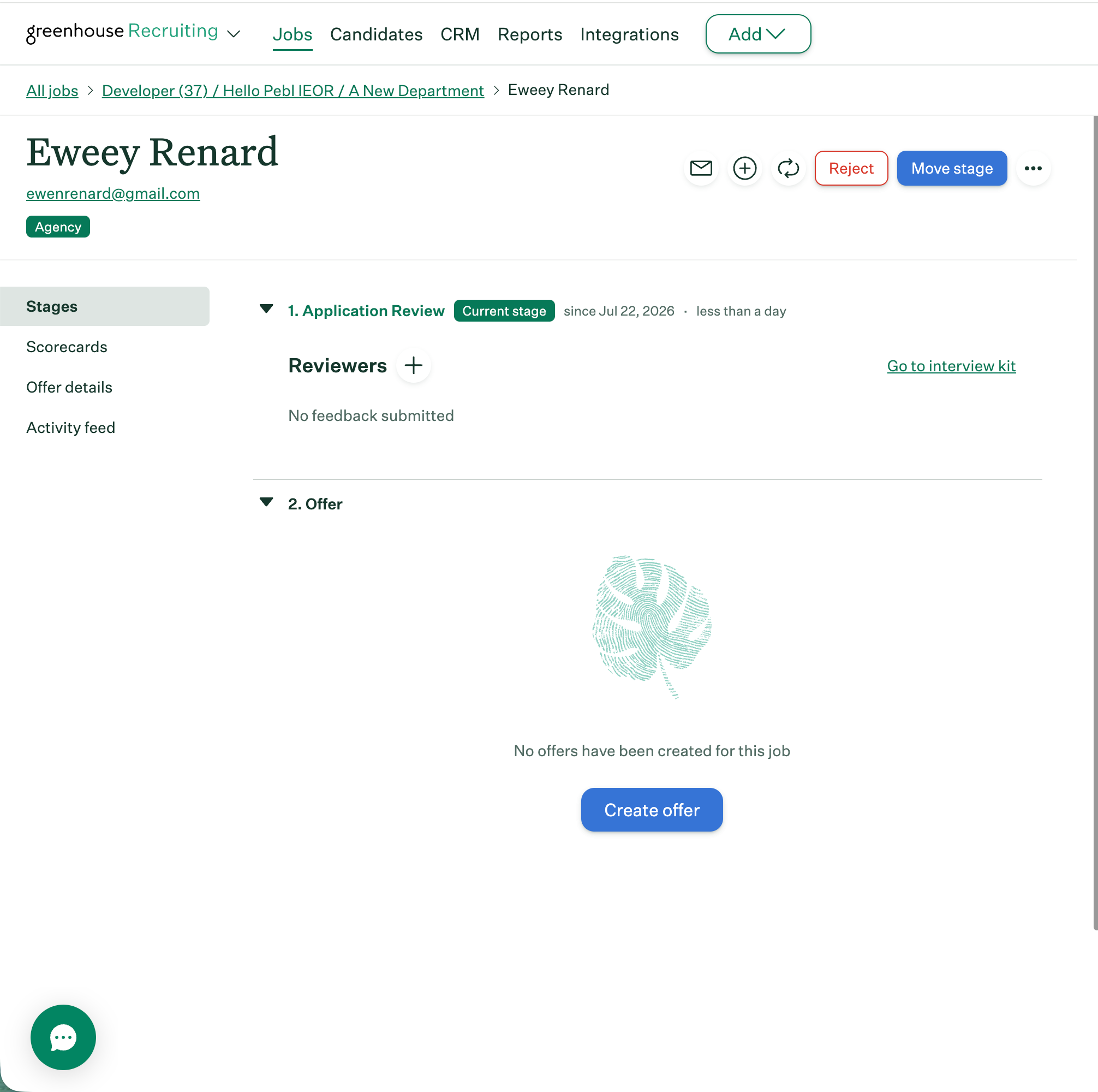 Offer custom fields showing Pebl-specific fields