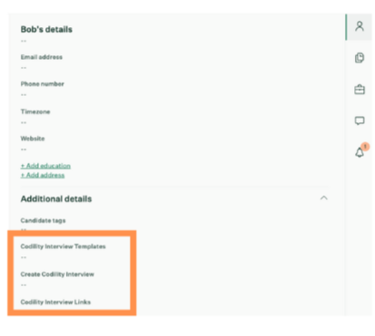 Codility custom fields in the Additional details section of a Greenhouse candidate profile