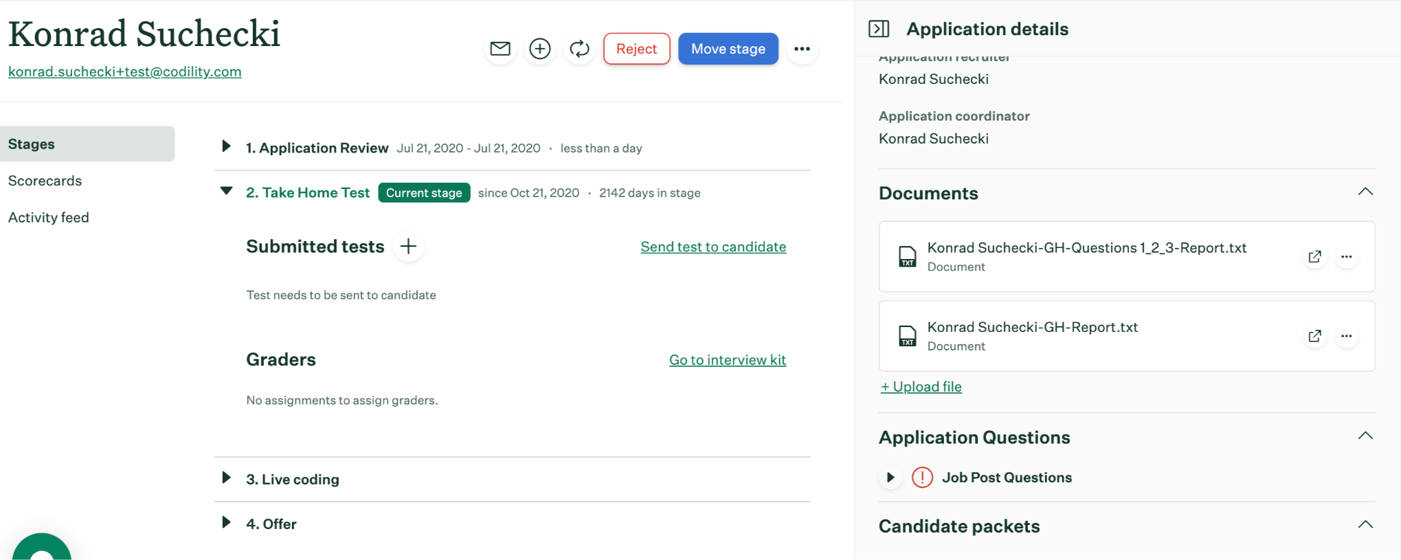 Create Codility Interview field with From template and Empty options