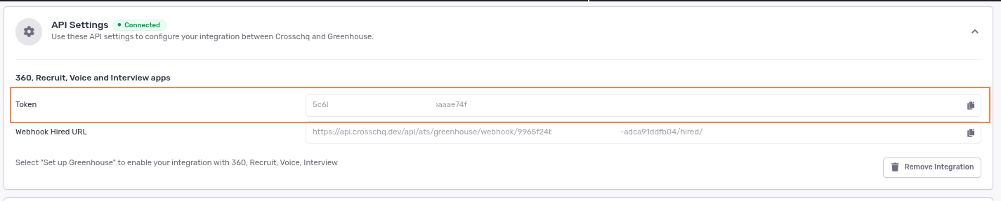 Greenhouse webhook configuration form for Webhook #1
