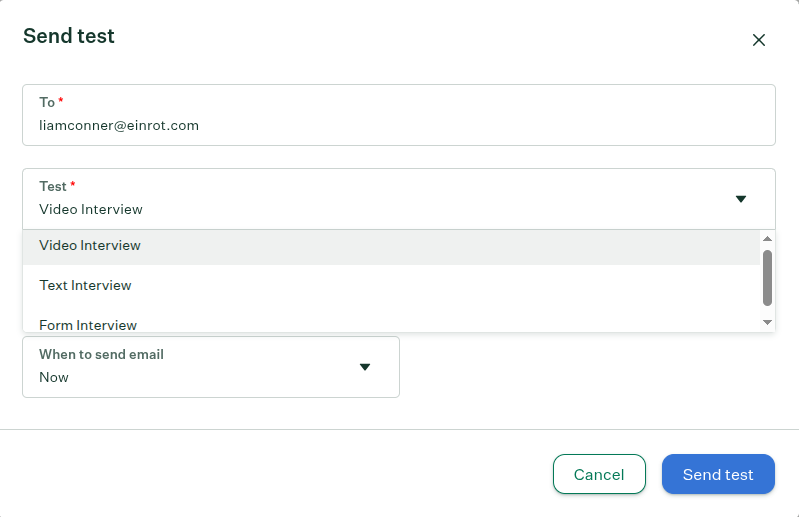 Assessment status shown on the candidate's interview stage
