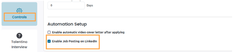 Enable Job Posting on LinkedIn checkbox