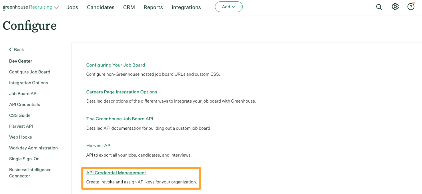 Manage Harvest API key permissions Greenhouse Support