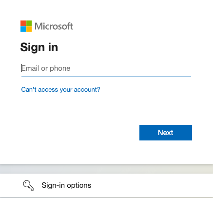 Outlook 365 sign-in prompt that asks for an email address and password