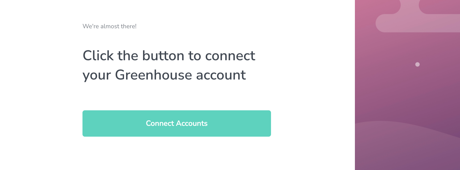 Connect Accounts button for the Greenhouse integration
