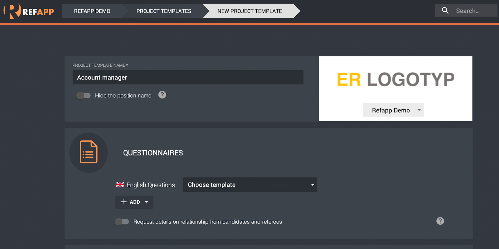 Screenshot from Refapp
