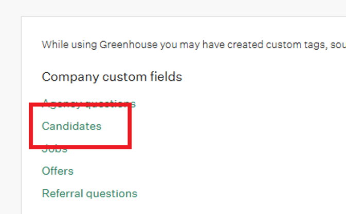 Greenhouse custom field setup