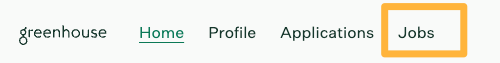 MyGreenhouse Jobs in the navigation bar