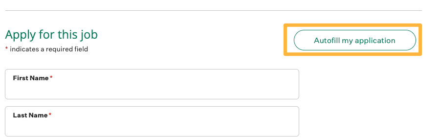Autofill my application button on apply page