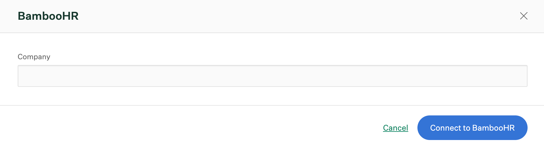 Window for BambooHR domain to set up integration in Greenhouse Onboarding