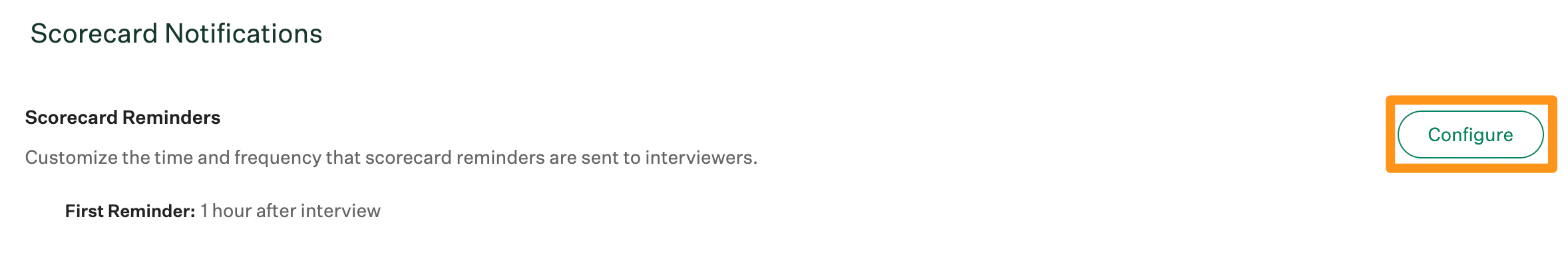 Screenshot of the configure scorecard reminders button