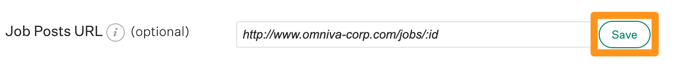 Screenshot of the save button