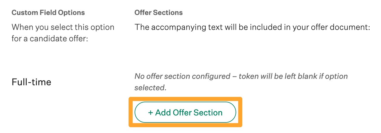 Screenshot of add an offer section