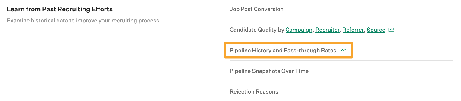 Screenshot of pipeline history and pass through report 