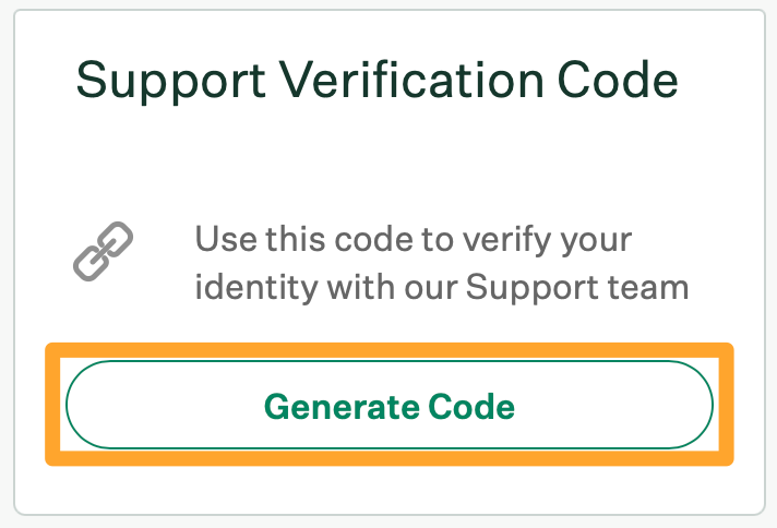 Screenshot of Support Verification button