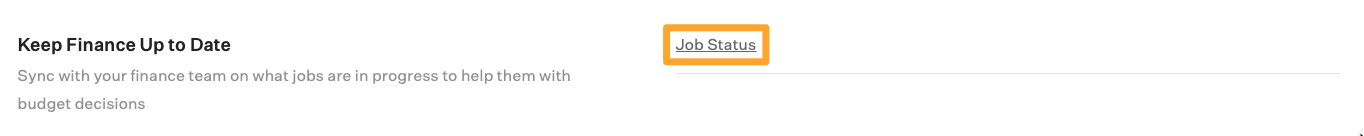 Screenshot of Job status report button