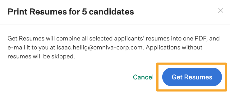 Screenshot of get resumes-confirmation button 
