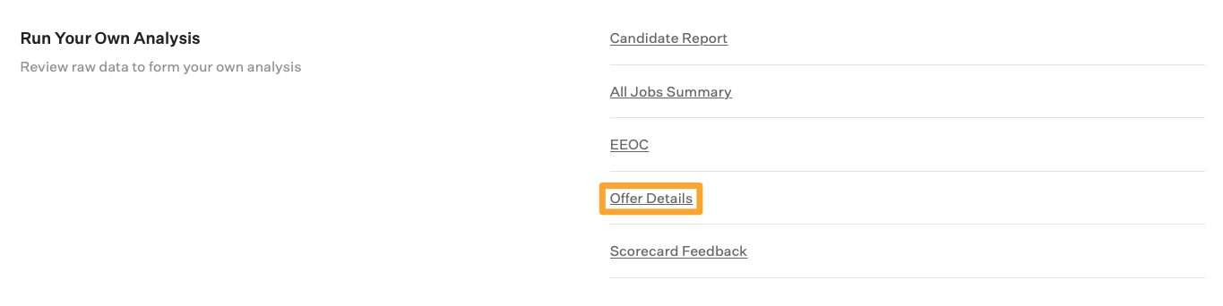 Screenshot of offer details report button
