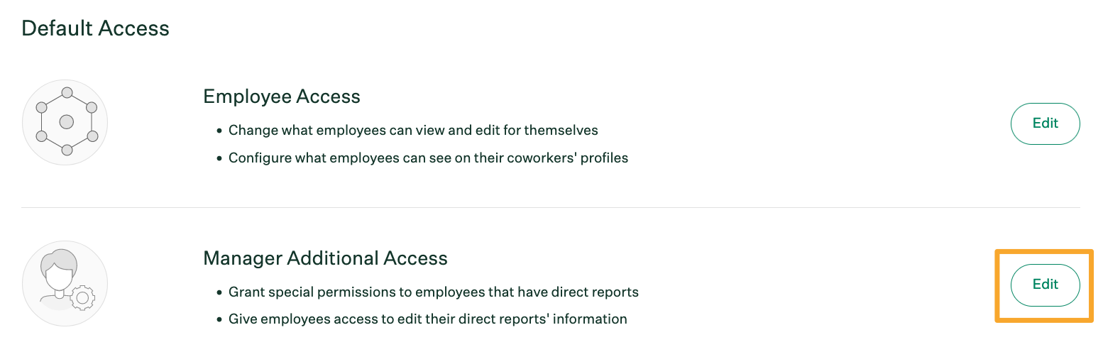 Manager access edit button on the Permissions page