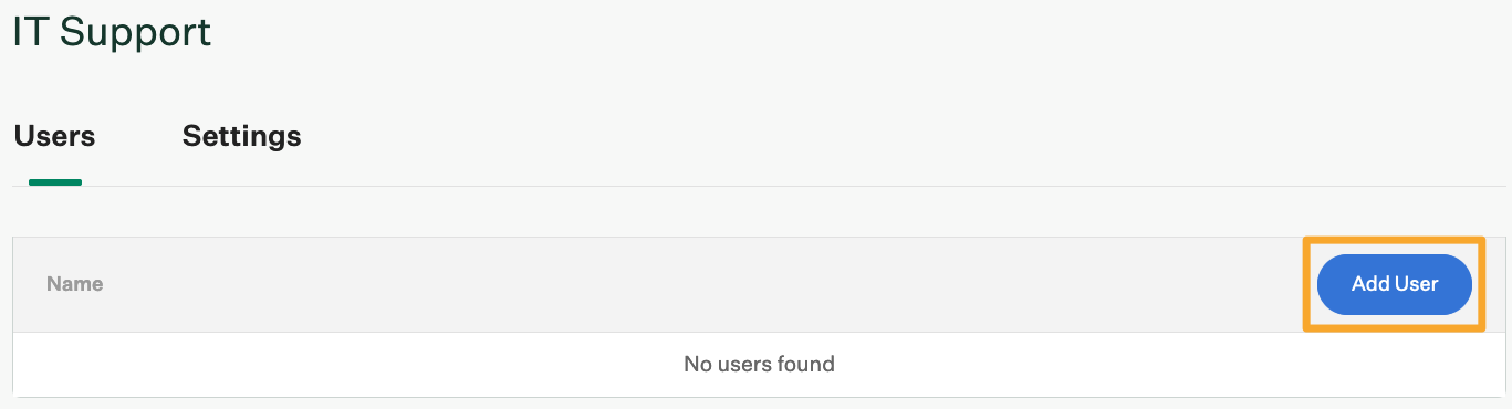 Screenshot of add users button 