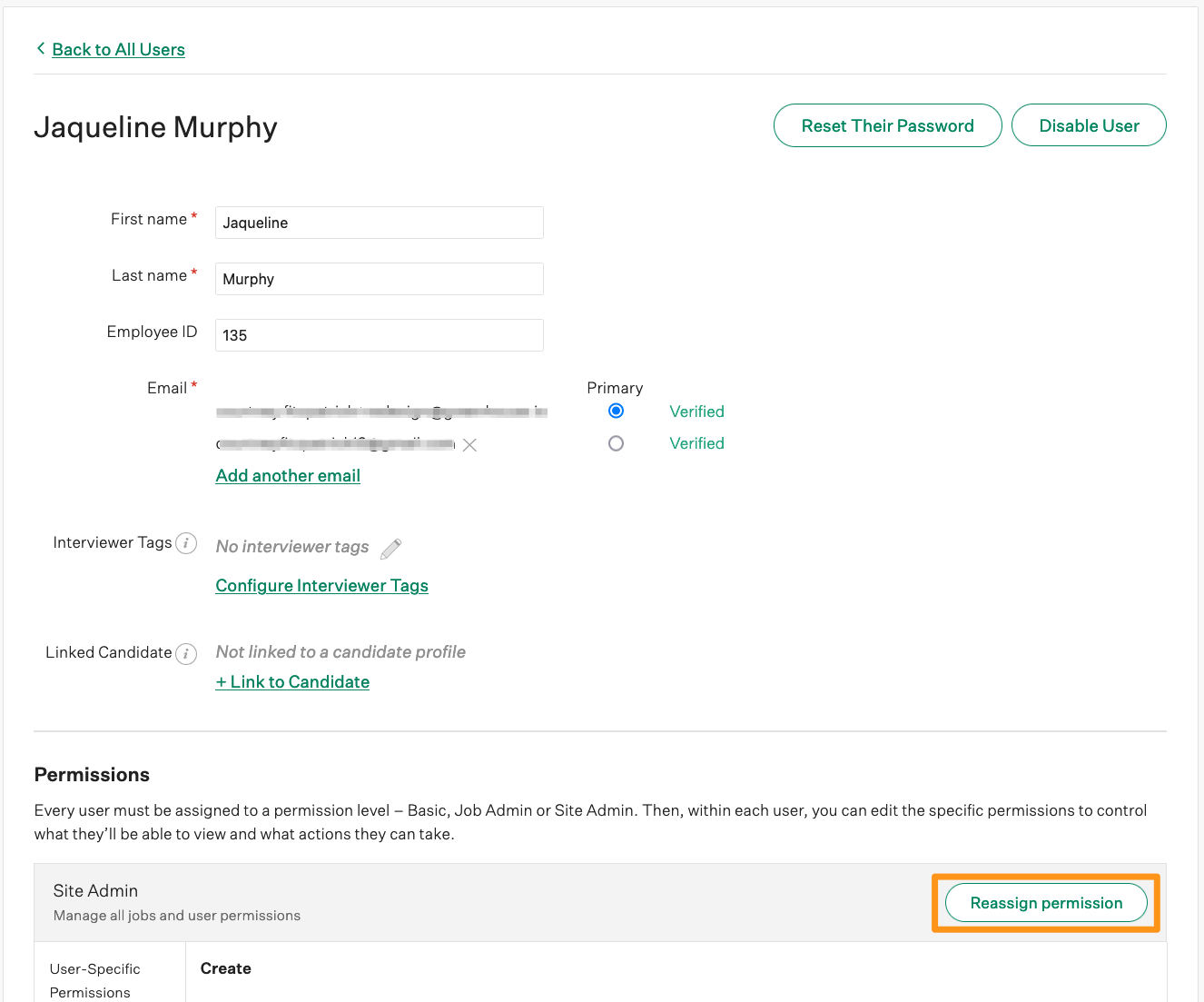 Screenshot  of  the  reassign  permission  button.  