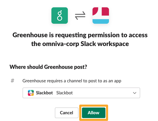 Screenshot of allow button 