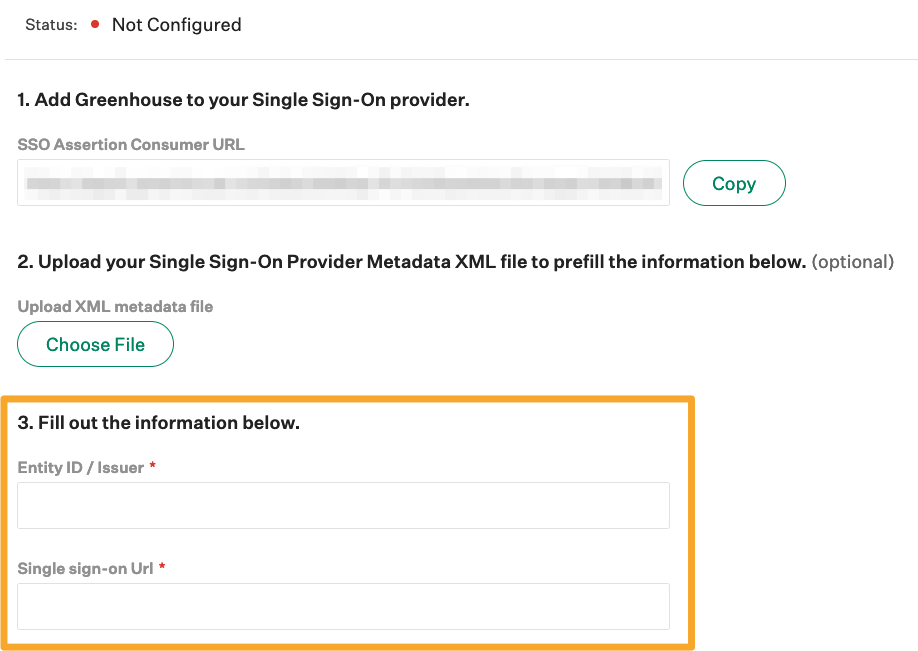 Screenshot of information fields 