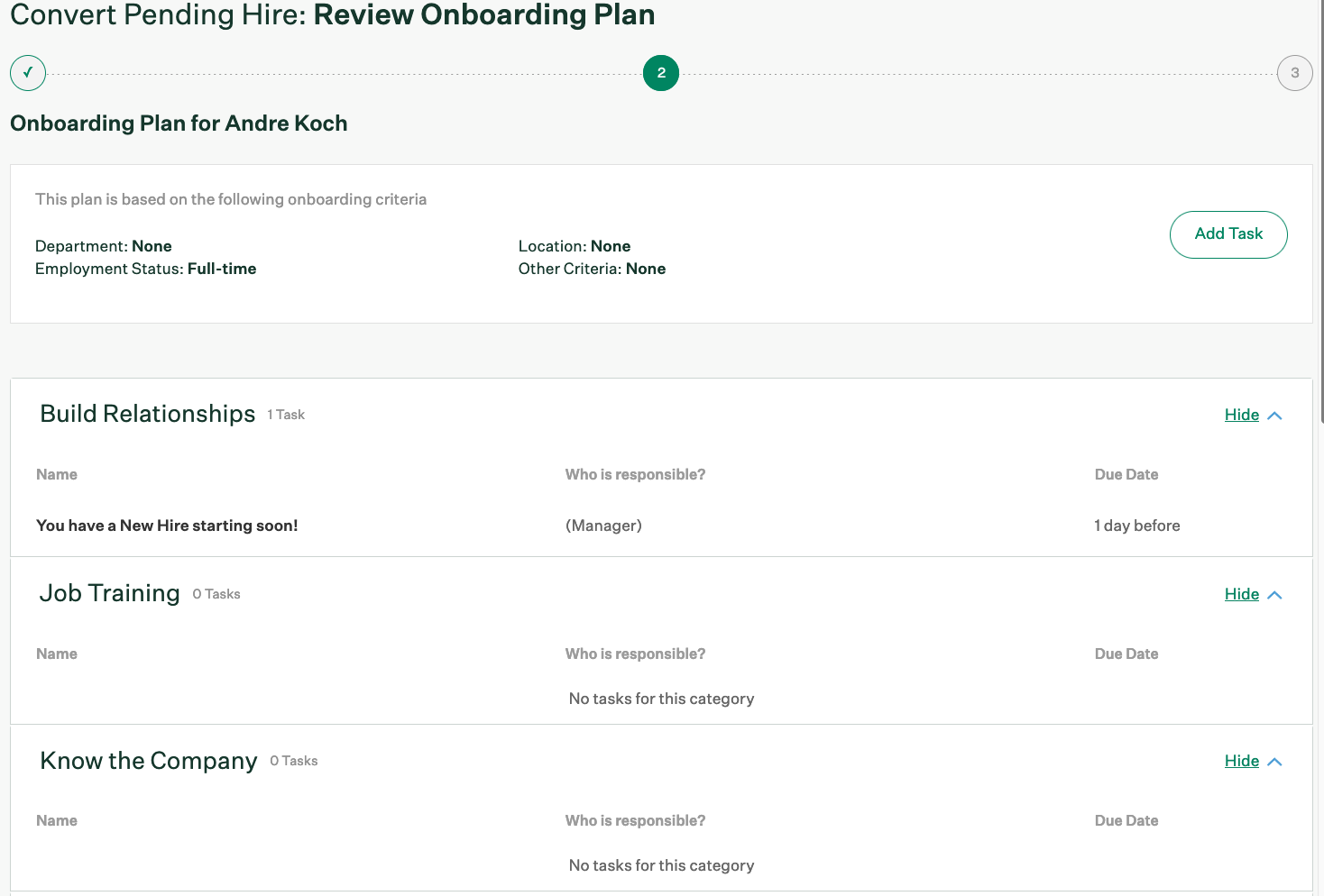 Screenshot of review onboarding plan page 