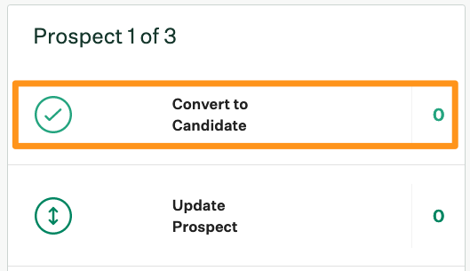 Screenshot  of  the  convert  to  candidate  button.  