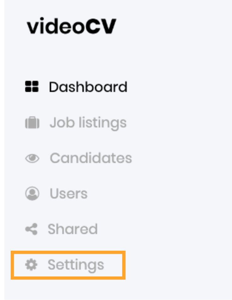 Screenshot of the settings button. 