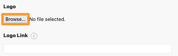 Screenshot of the browse button for the logo upload. 