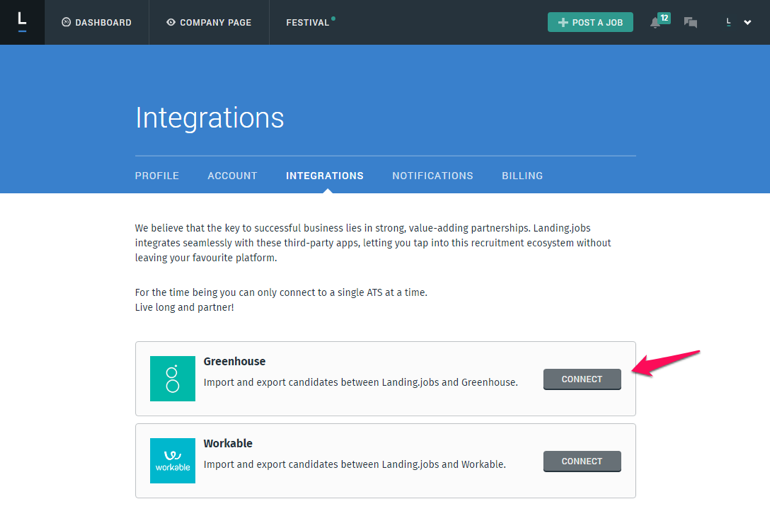 Landing.jobs integration image