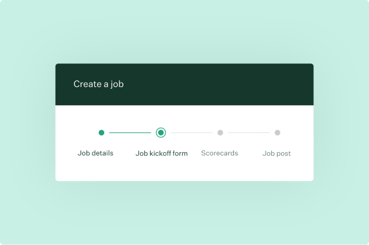 Create a job guide UI on green background